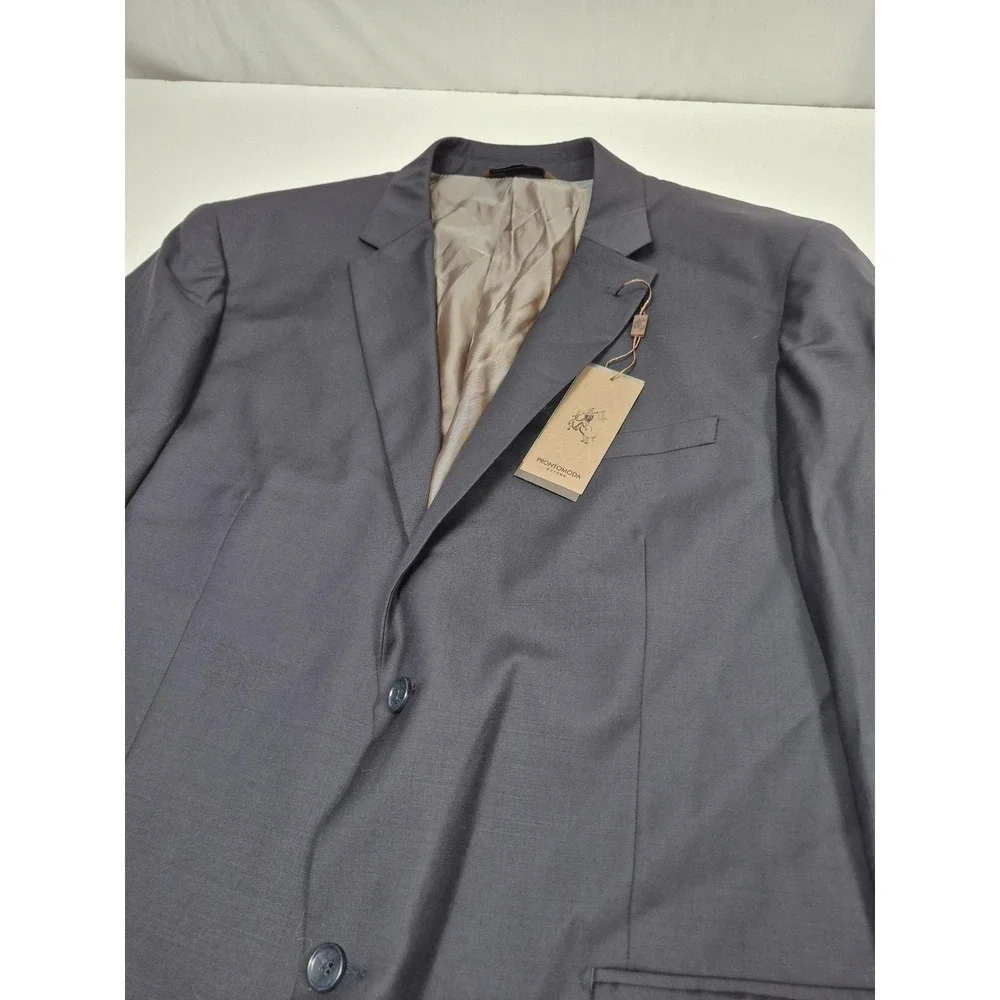 Prontomoda Suit Jacket Mens 50L Big Tall Navy Merino Wool Super 140s 2B NWT